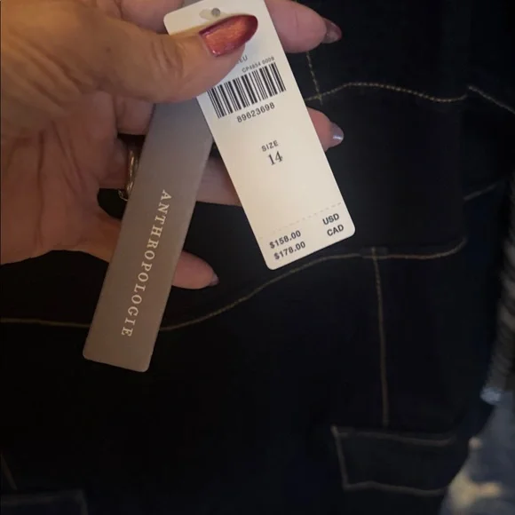 Anthropologie Sleeveless Square-Neck Slim Knit Mini Dress dark Denim size 14 - Picture 8 of 10